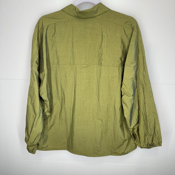 NWOT Athleta Lunar Shine Button Down Shirt in Picoline Olive - Picture 11 of 11